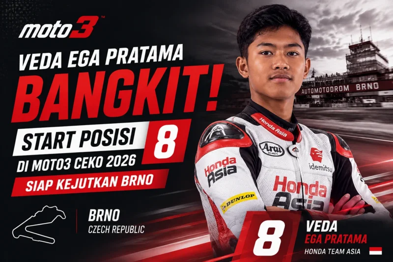 Veda Ega Pratama Bangkit! Start Posisi 8 di Moto3 Ceko 2026, Siap Kejutkan Brno.webp